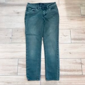 Neuw Razor Skinny Ankle Olive Green Denim Jeans